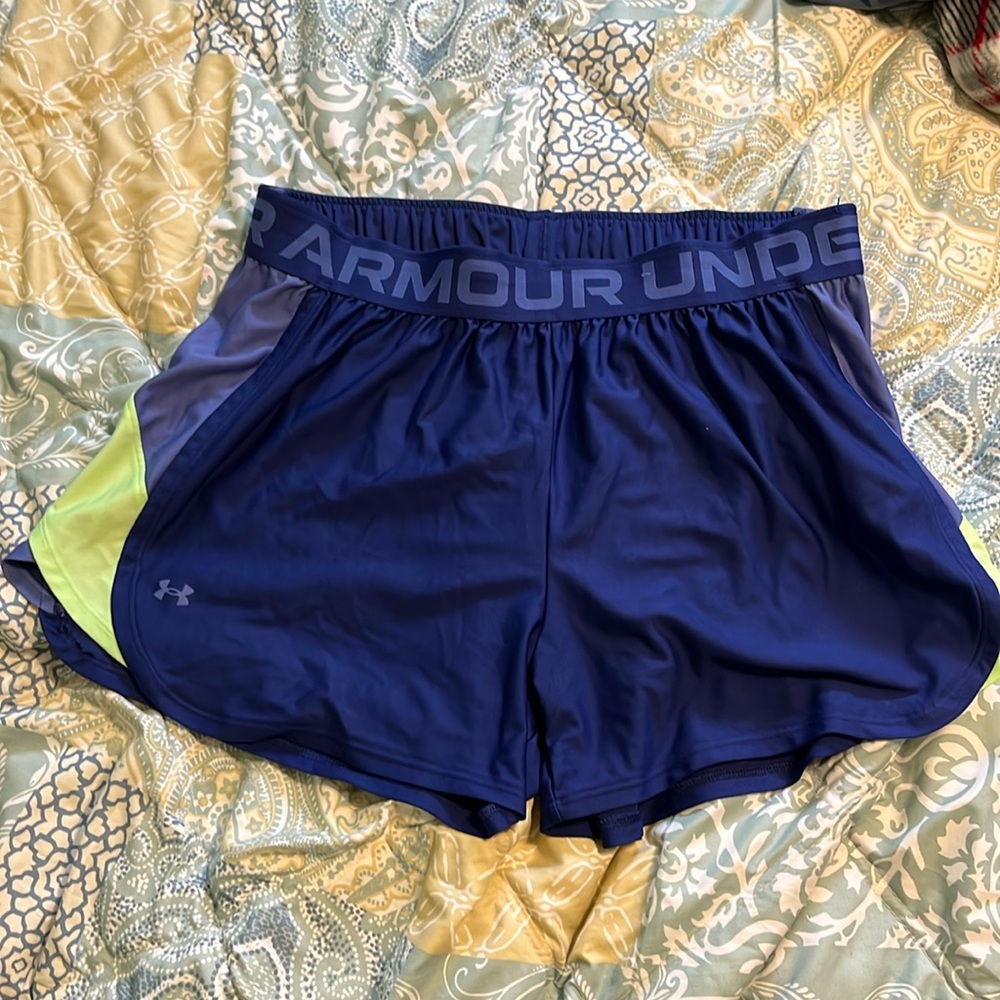 UNDER ARMOR BLUE/PURPLE GYM SHORTS - 1X